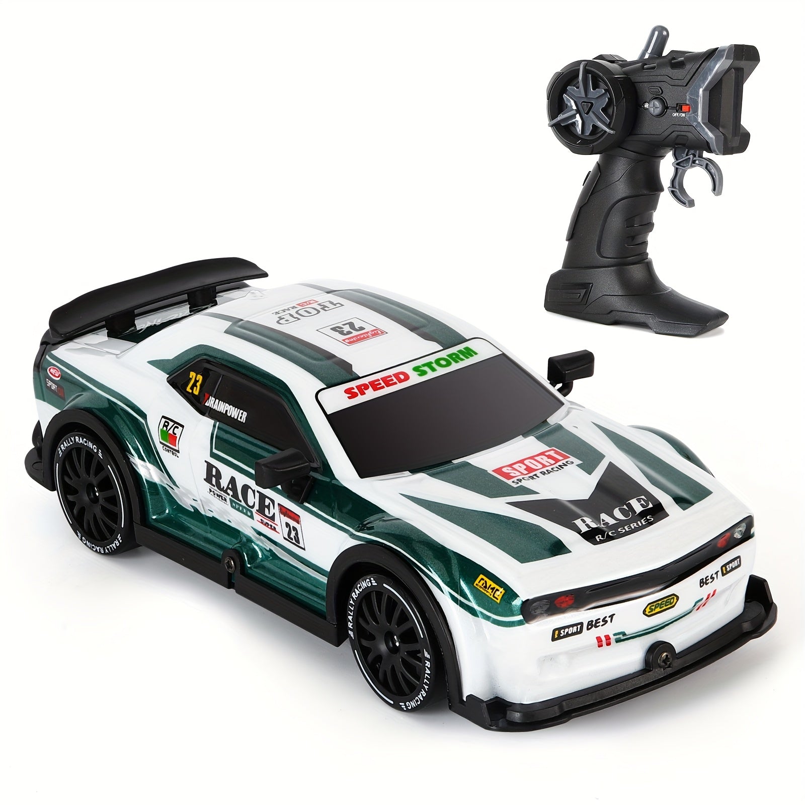 Hoogsnelheids RC Driftauto met Knipperende LED-lampjes – Driftmodus, USB-oplaadbare Li-Po Batterij, Stevig Chassis – Racen voor Kinderen en Volwassenen