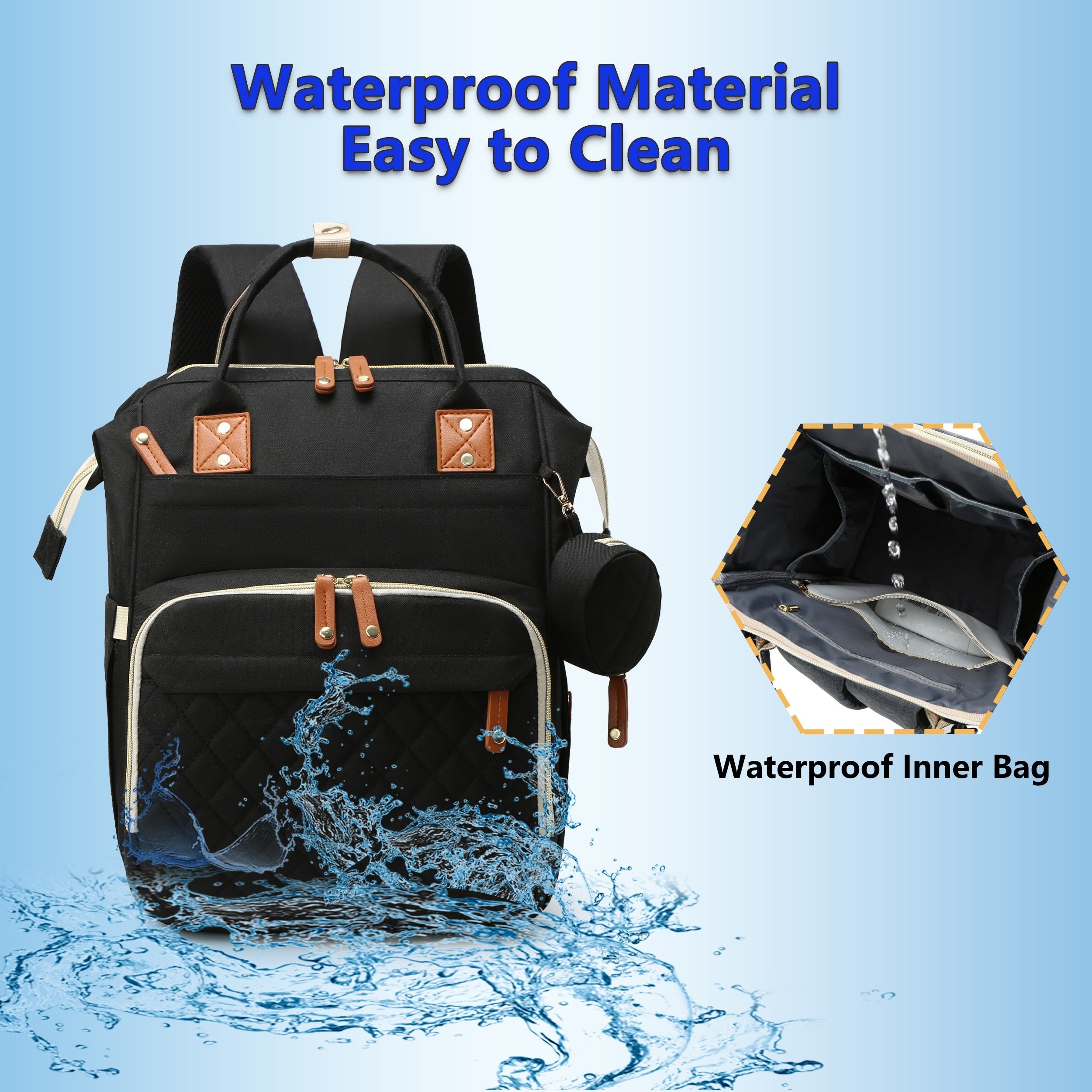 Grote Multifunctionele Waterdichte Luiertas | Trendy Tas met Verschoonstation, Reistas Rugzak