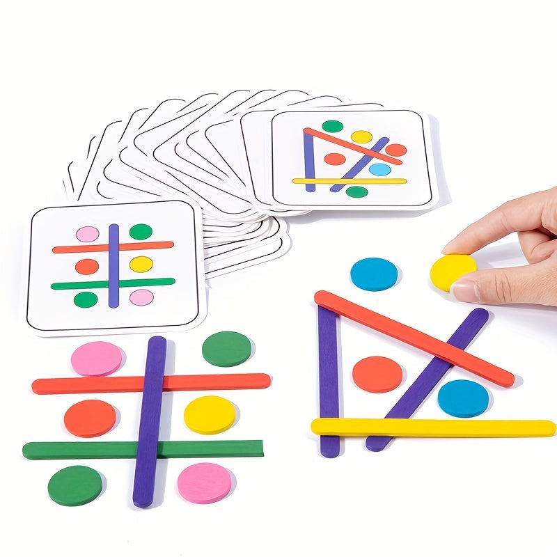 Houten IJsjesstokjes Puzzelspellen | Sorteer- en Stapelspeelgoed Educatief Wiskundig Speelgoed met Puzzels voor Peuters van 1, 2, 3, 4+ Jaar