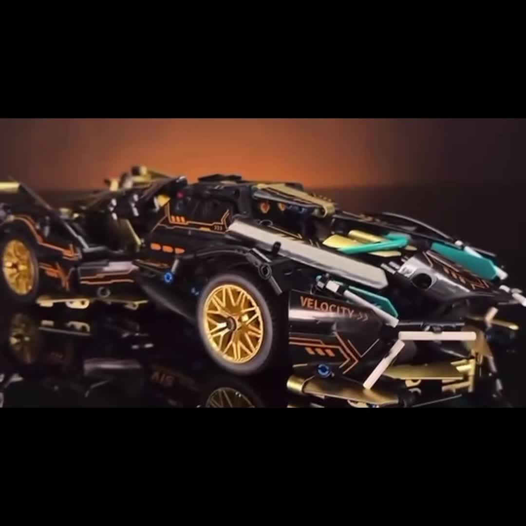 1330 stuks Limited Edition super sportwagen model bouwblok set | ABS plastic stapelbare interlock bouwstenen, perfect verjaardag- en kerstcadeau