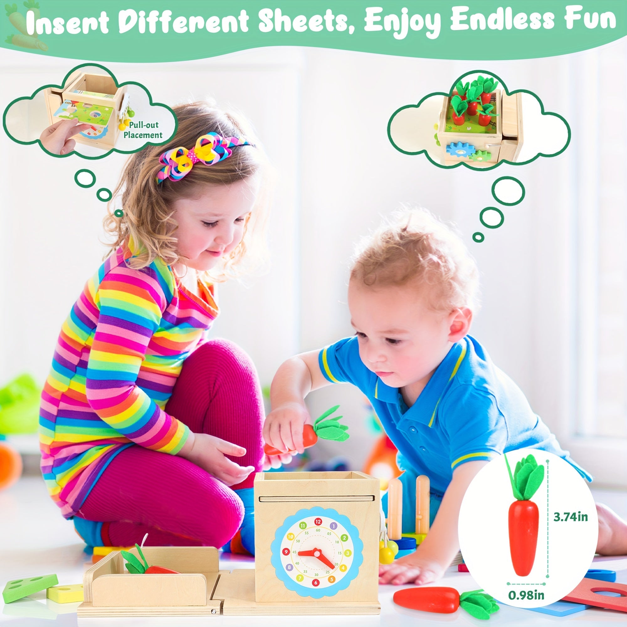 Houten Educatieve Speelset | 8-in-1 Montessori Ontwikkelingsspeelgoed