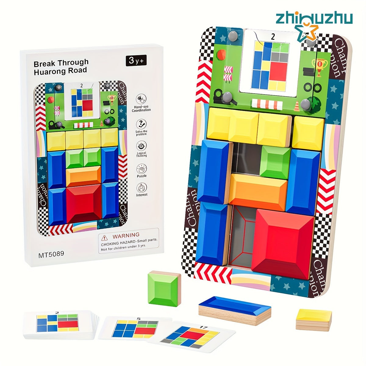 Houten schuifpuzzel Super Slide - Educatief reisspeelgoed voor kinderen van 6-13 jaar, bevordert fijne motoriek.