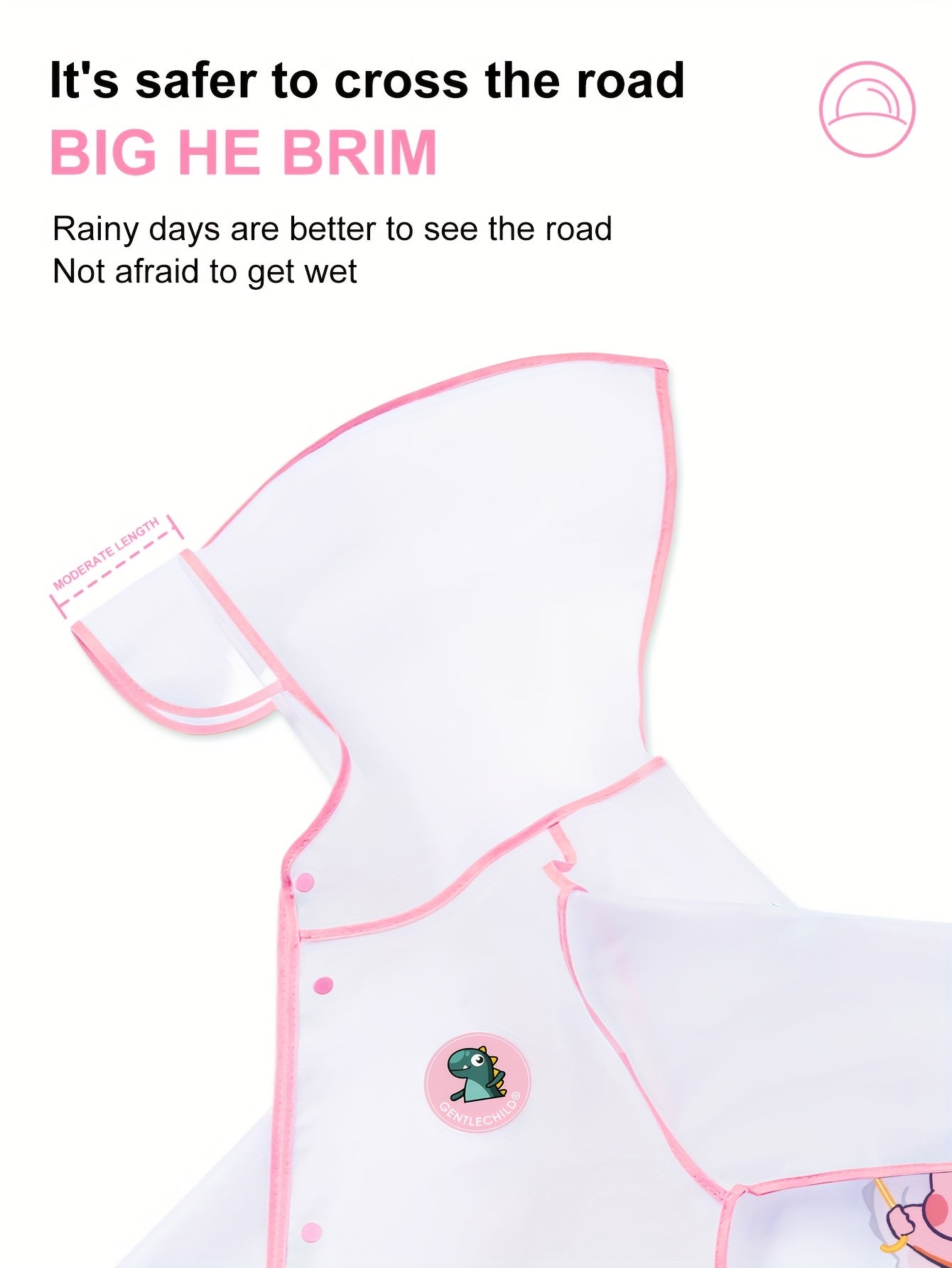 Waterdichte Regenjas met Capuchon voor Kinderen vanaf 3 Jaar - Lichtgewicht Regenponcho voor Jongens en Meisjes - Winddichte Buitenkleding voor Alle Seizoenen