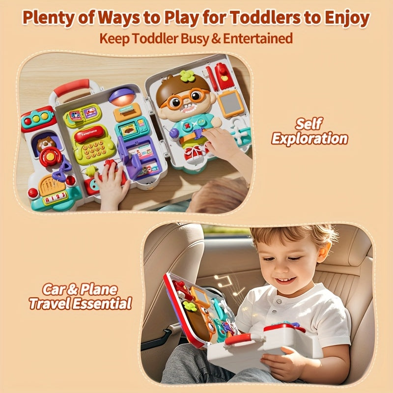 Groot 54-in-1 Busy Board voor Peuters van 1-3 Jaar - Educatief Activiteitenbord voor Jongens en Meisjes - Montessori Speelgoed voor het Leren van Fijne Motoriek