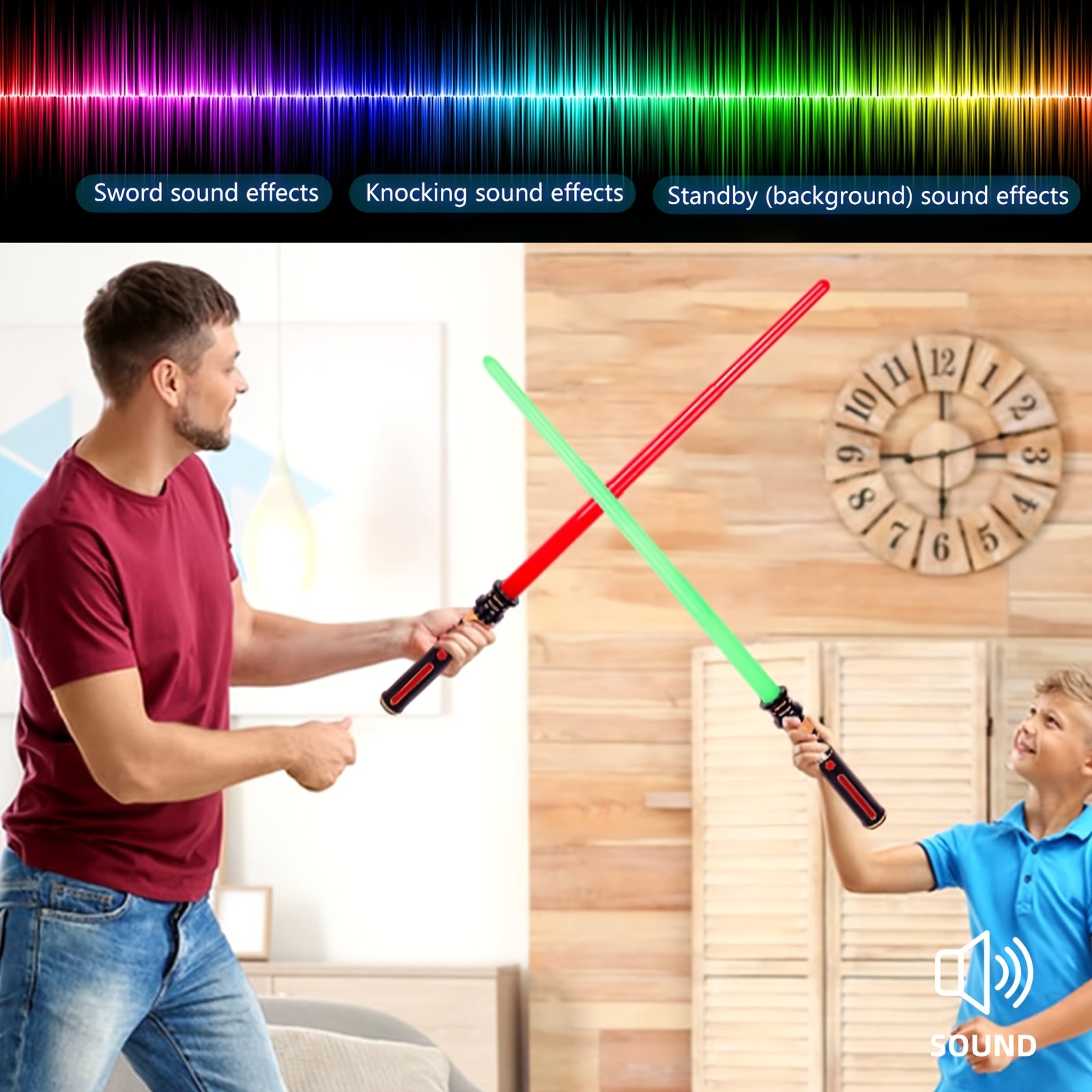 3 FX-lichtzwaarden - Lichtgevende zwaarden voor cosplay, Halloween, verjaardagen en Kerstmis, perfect voor kinderen.