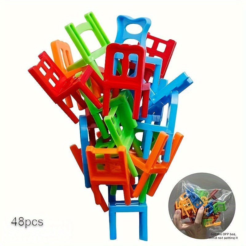 48-delige Opvouwbare Stoel Puzzelset voor Kinderen | Interactief Bouwspeelgoed