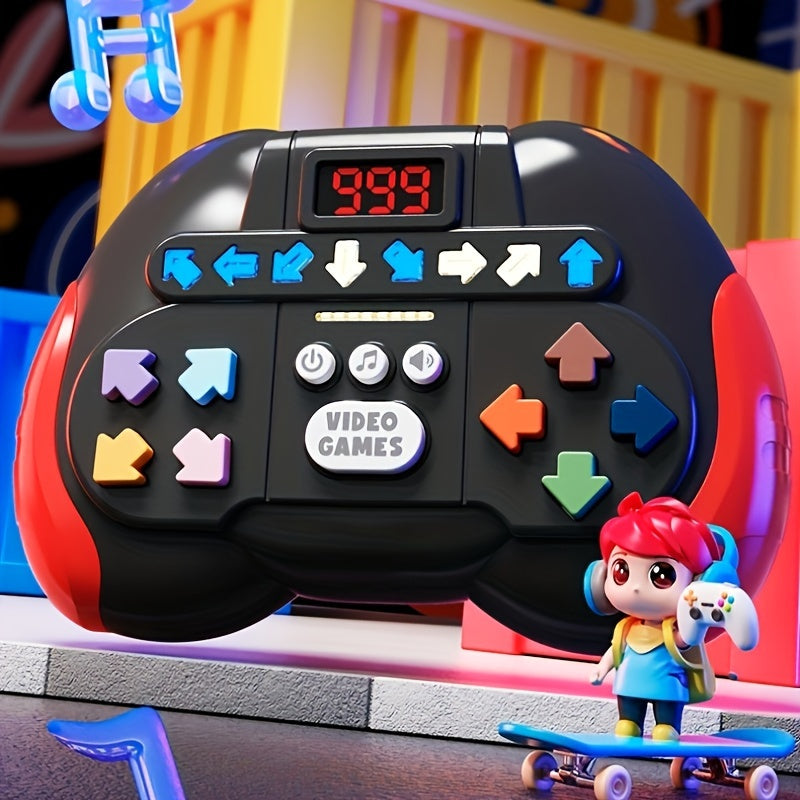 Ritme dans snelheid drukspel console | Creatief elektronisch huisdierenspeelgoed, werkt op batterijen (AAA), stressverlichting en denkoefening, ideaal cadeau voor kinderen tijdens feestdagen en kerst, verkrijgbaar in rood, geel en blauw.