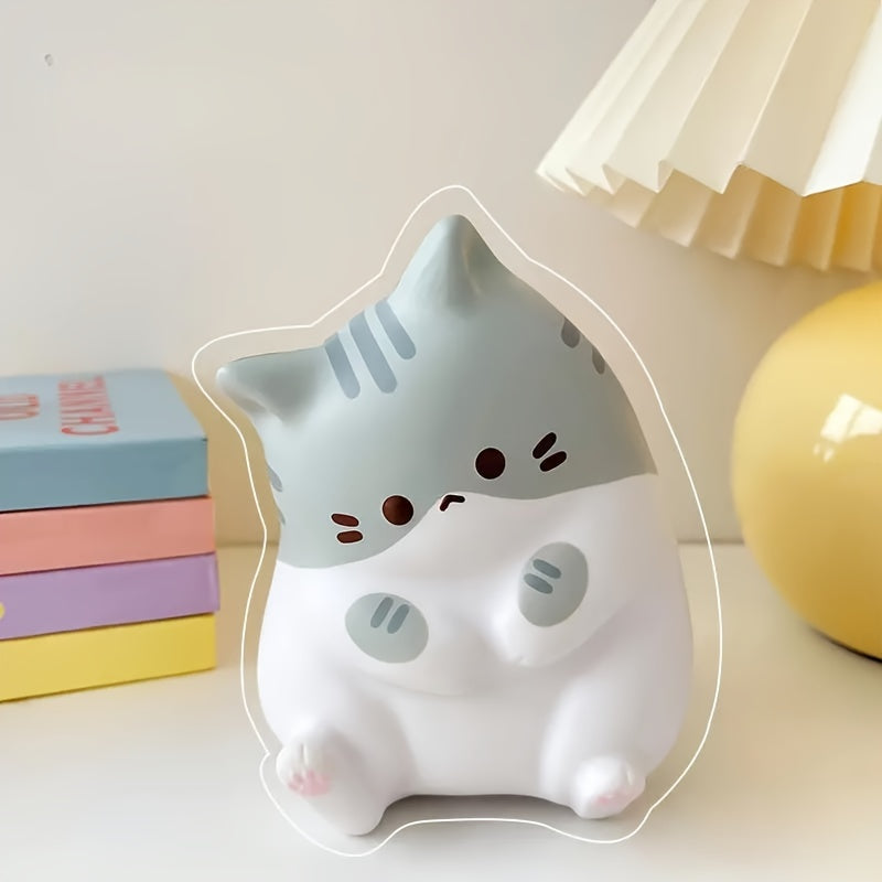 Cartoon Kat Knijp Speelgoed | Zacht PU Fidget Speelgoed met Langzame Terugkaatsing en Gemengde Kleuren voor Kinderen en Volwassenen