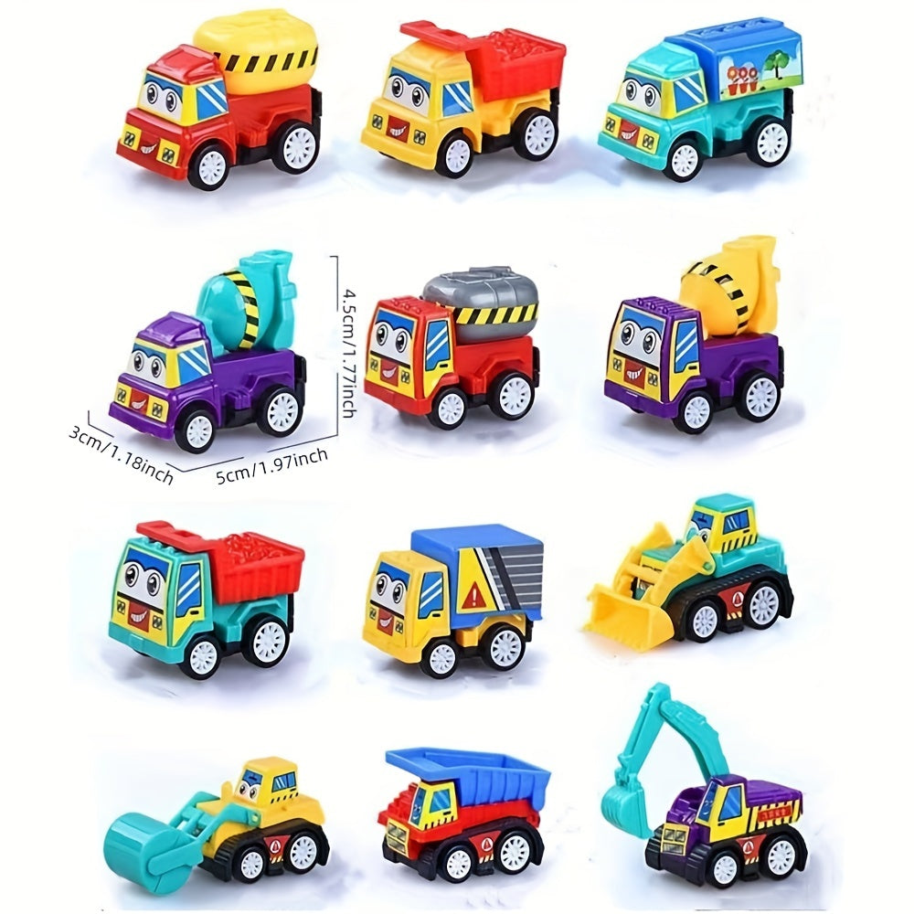 12x Pull-Back Auto’s | Mini Trucks & Auto’s | Cadeau voor Kinderen