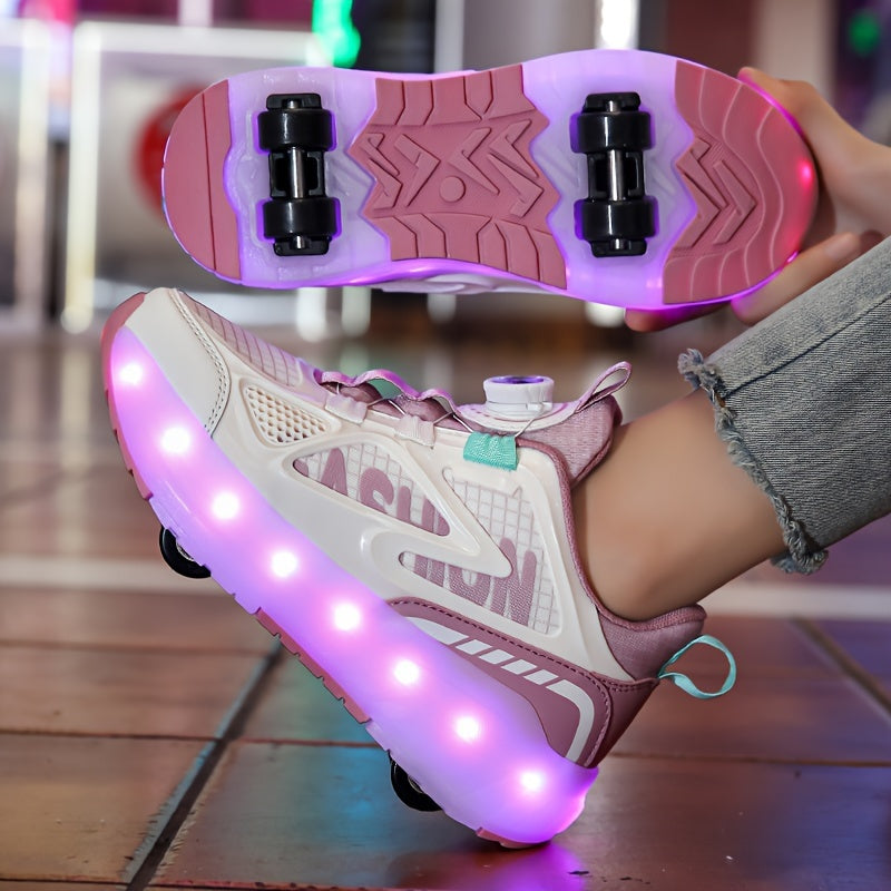 Meisjes Modieuze Rolschaatsen | LED Wielen, Ademend & Verstelbaar
