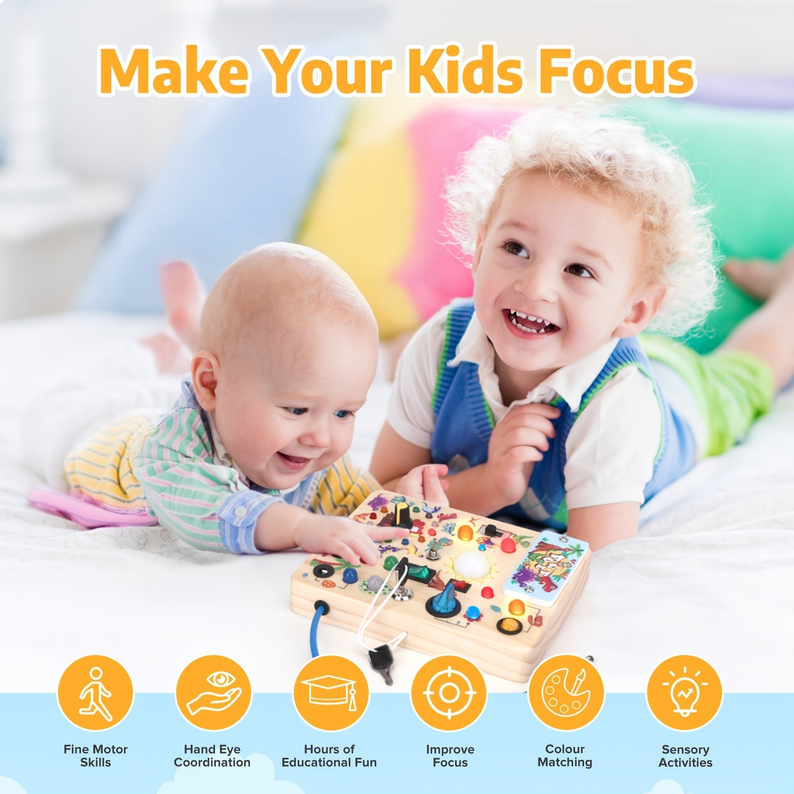 Dinosaurus Busy Board | Educatief Reisspeelgoed voor Jongens (1-3 Jaar)