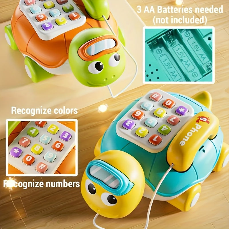 Muzikale Speelgoedtelefoon voor Baby en Peuter - Educatief Schildpad Speeltje met Licht en Geluid voor Jongens en Meisjes - Eerste Telefoon voor Kinderen vanaf 1 Jaar