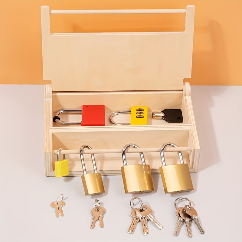 Educatieve Houten Slot- en Sleutel Speelset | Ontwikkeling van Probleemoplossend Vermogen & Vaardigheden