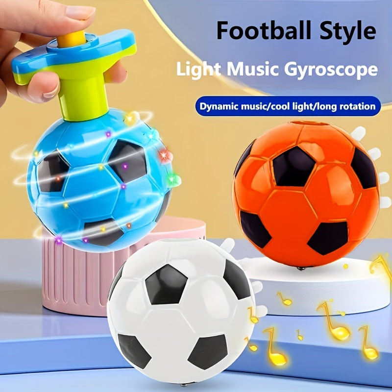 LED Verlichte Muzikale Gyroscoop in Voetbalstijl | Knipperende Toupie Lichtgevende Muzikale Toupie Speelgoed voor Kinderen