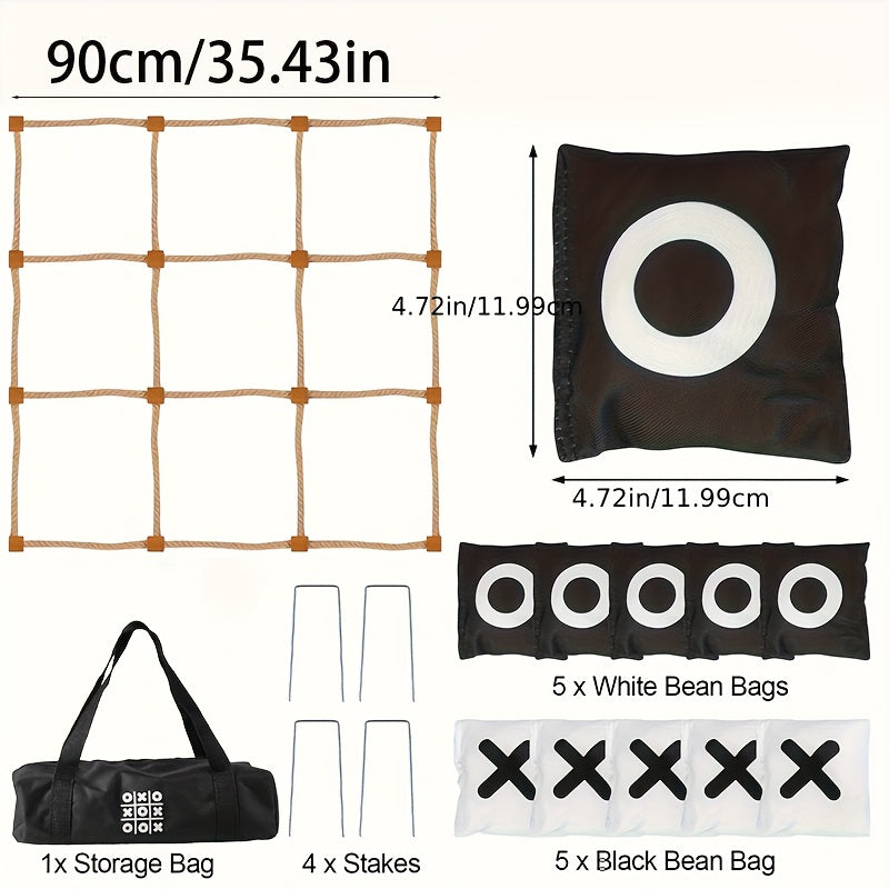 XXL Buitenspel Boter-Kaas-en-Eieren – Houten Werpspel 121x121cm, Familieplezier in de Tuin of Camping