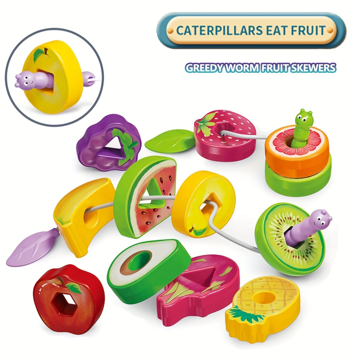 Rups Stapelspeelgoed | Educatief baby- en peuterspeelgoed voor hand-oogcoördinatie