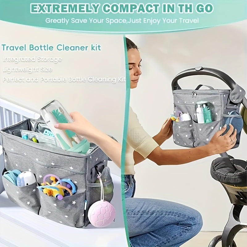 Elektrische Flesborstel met UV Sterilisatie | Multifunctionele Teats Organizer | Perfect Reinigingsset voor Moeders | Kerst- & Feestdagen Cadeau