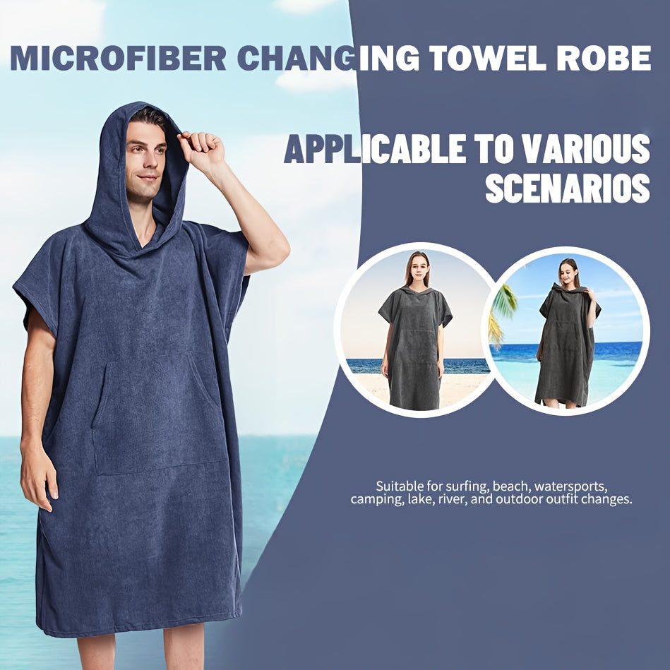 Microfiber Zwem Poncho Towel Robe met Kap | Sneldrogend, Super Absorberend, Warm en Lichtgewicht