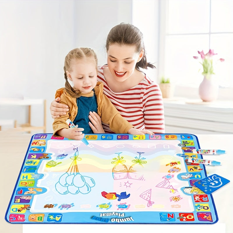 Kleurrijk patroon DIY graffiti schilderij water canvas | Waterkwast verdwijnt automatisch en herbruikbaar vloerkleed speelgoed voor kinderen