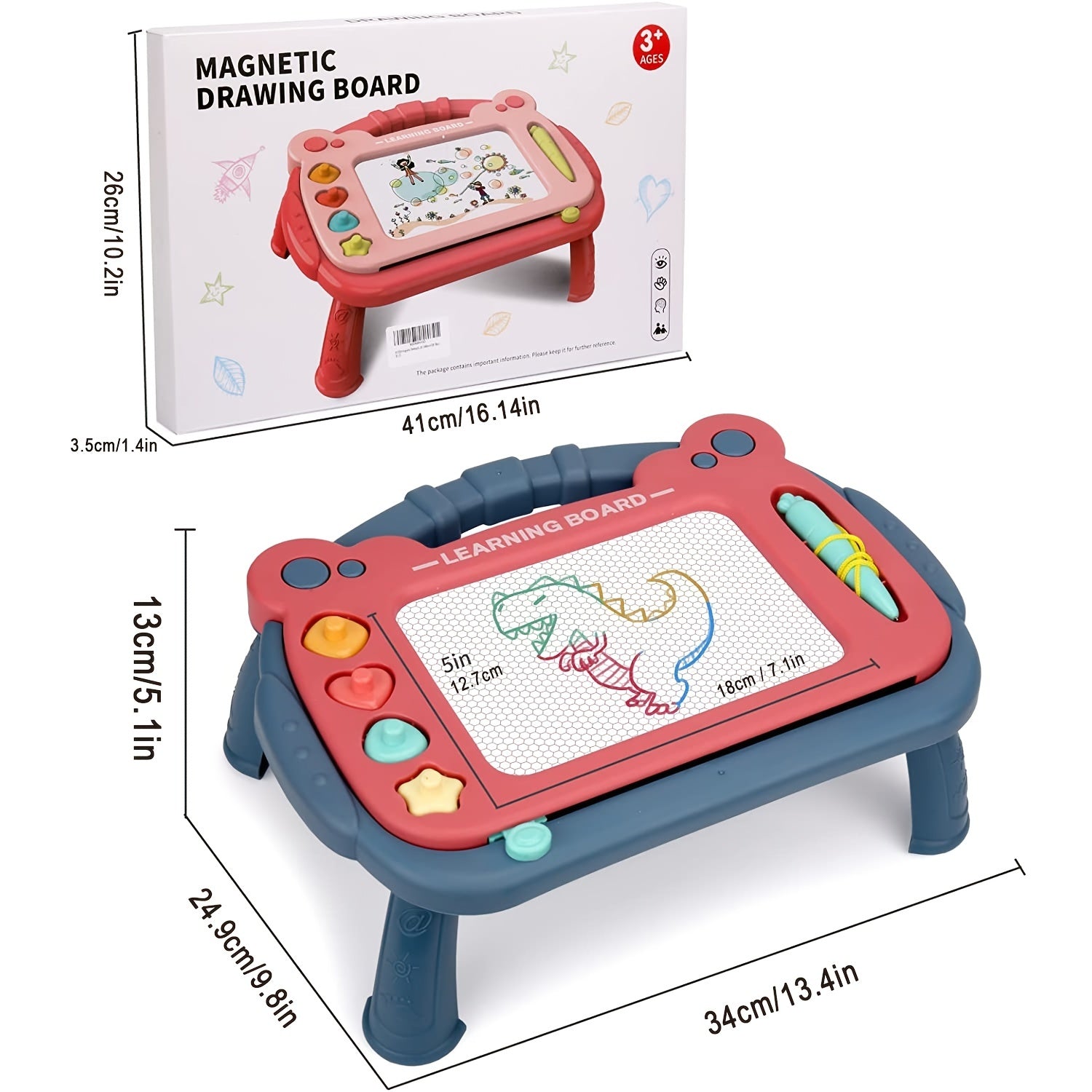 Magnetisch Tekenbord | Schets Graffiti Bord Educatief Leren Speelgoed voor Kinderen van 1 - 4+ Jaar