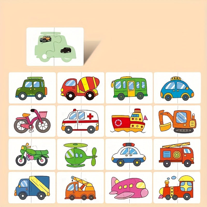 Educatieve Puzzelkaarten Set | Jigsaw Matching Game | Cognitieve Ontwikkeling | Geen Batterijen Nodig | Papier