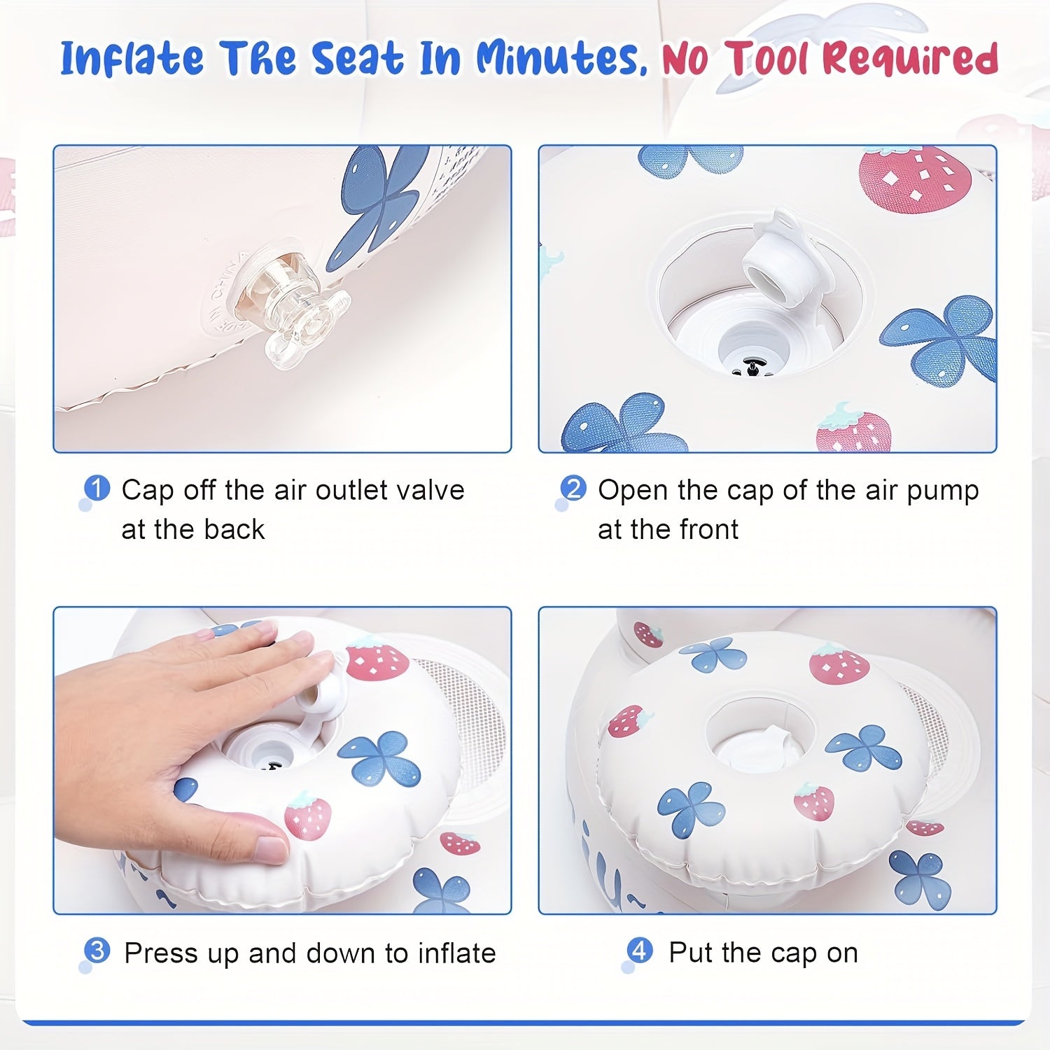 Baby oefenstoel opblaasbaar | PVC wit kinderstoel