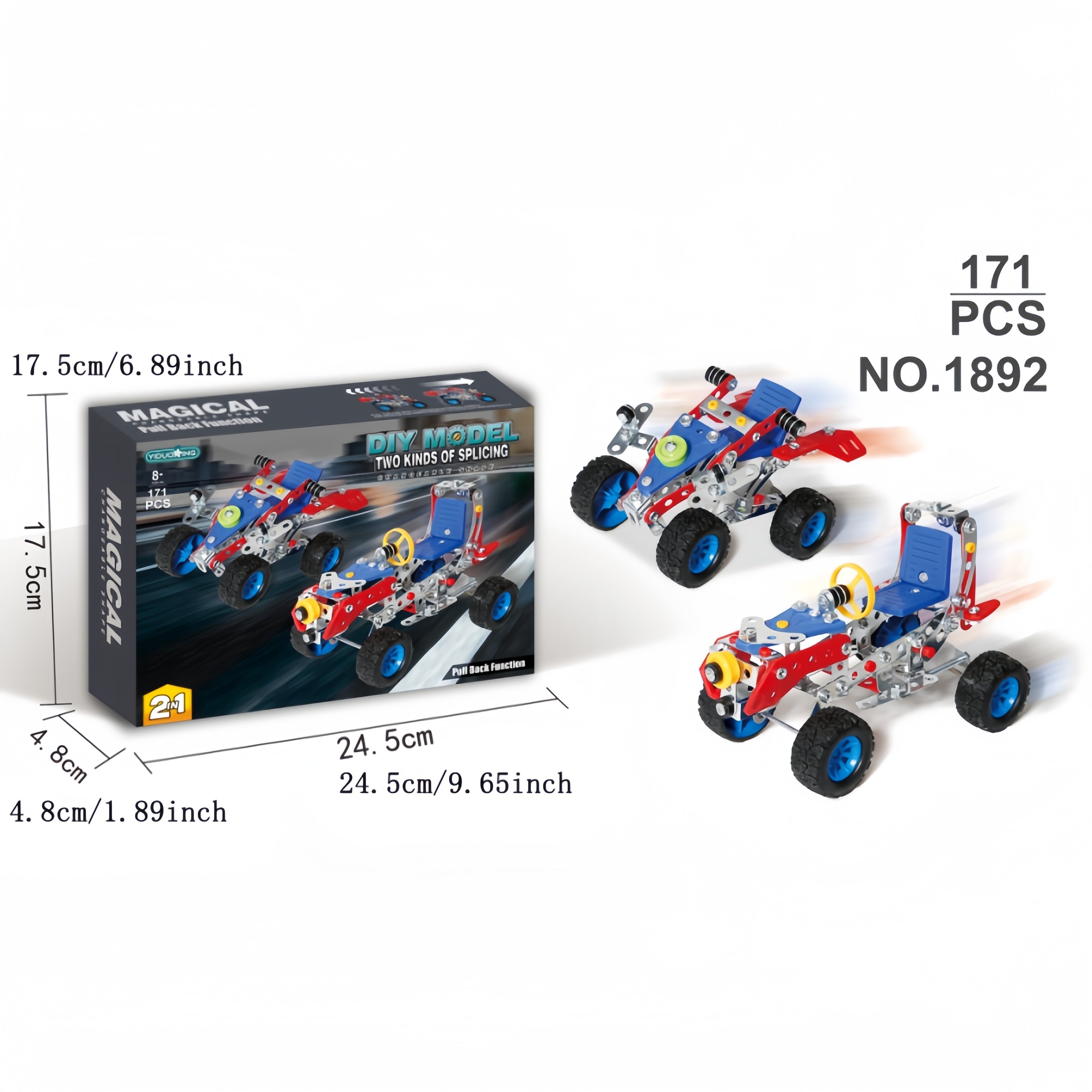 2-in-1 Retro Auto Bouwset 171-delig | Metalen DIY Speelgoed vanaf 8 Jaar