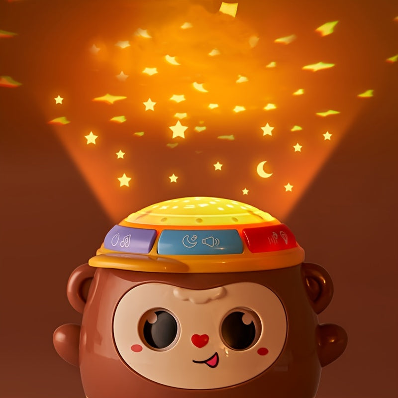 Monkey Hand Drum Speelgoed met Licht en Muziek | Multifunctioneel Ritme Projectie Speelgoed voor Vroege Educatie | Perfect Cadeau voor Halloween en Kerst
