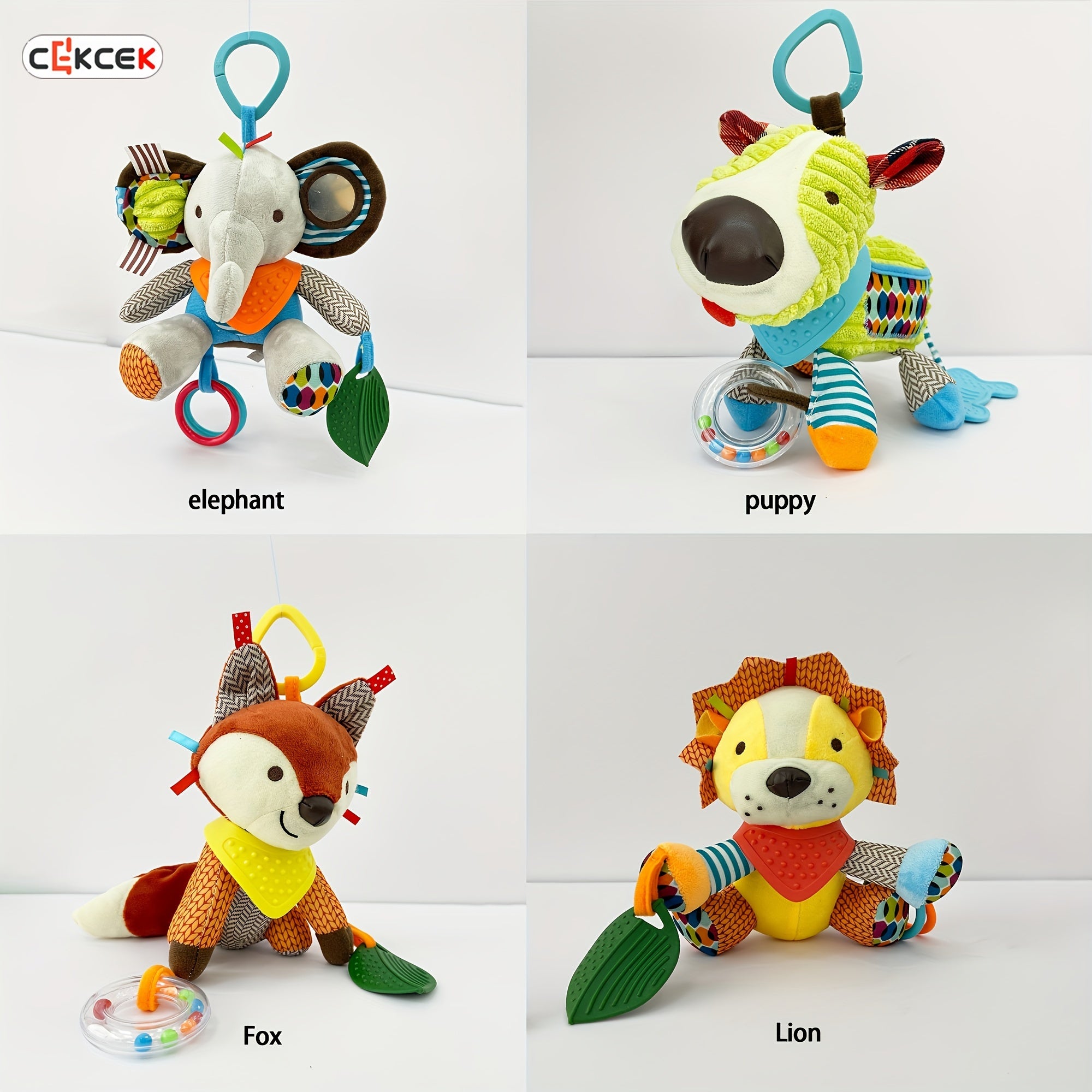 Dierenvormig Baby Pluchen Speeltje | Sensorische Pop als Kerstcadeau voor Baby's 0-3 Jaar