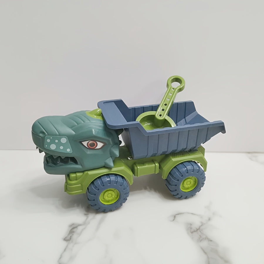 Dinosaurus Graafmachine Speelset | 26.4cm Groot Bouwvoertuig van ABS | Handmatig Speelgoed met Duwfunctie | Ideaal Cadeau voor Jongens