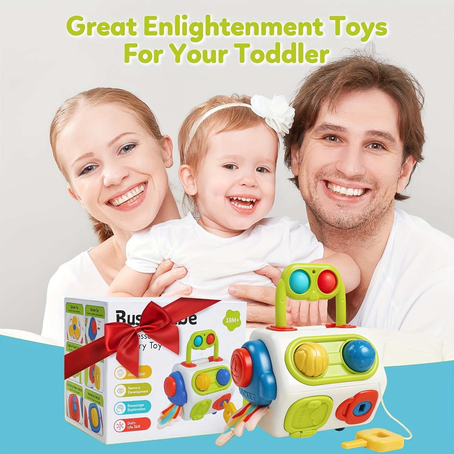 10-in-1 Activiteitenkubus | Montessori Sensorisch Activiteitenbord voor Peuters Educatief Reis Speelgoed voor Jongens & Meisjes