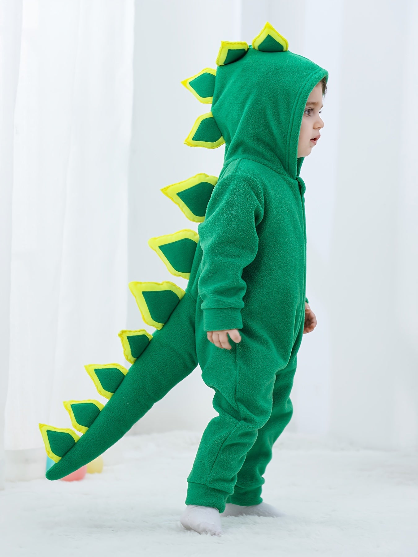 Dinosaurus Kaptrui Jumpsuit | Baby's Warme Romper, Perfect voor Fotografie