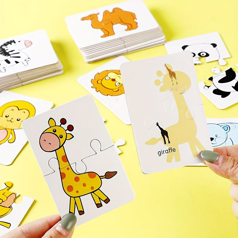 Educatieve Puzzelkaarten Set | Jigsaw Matching Game | Cognitieve Ontwikkeling | Geen Batterijen Nodig | Papier