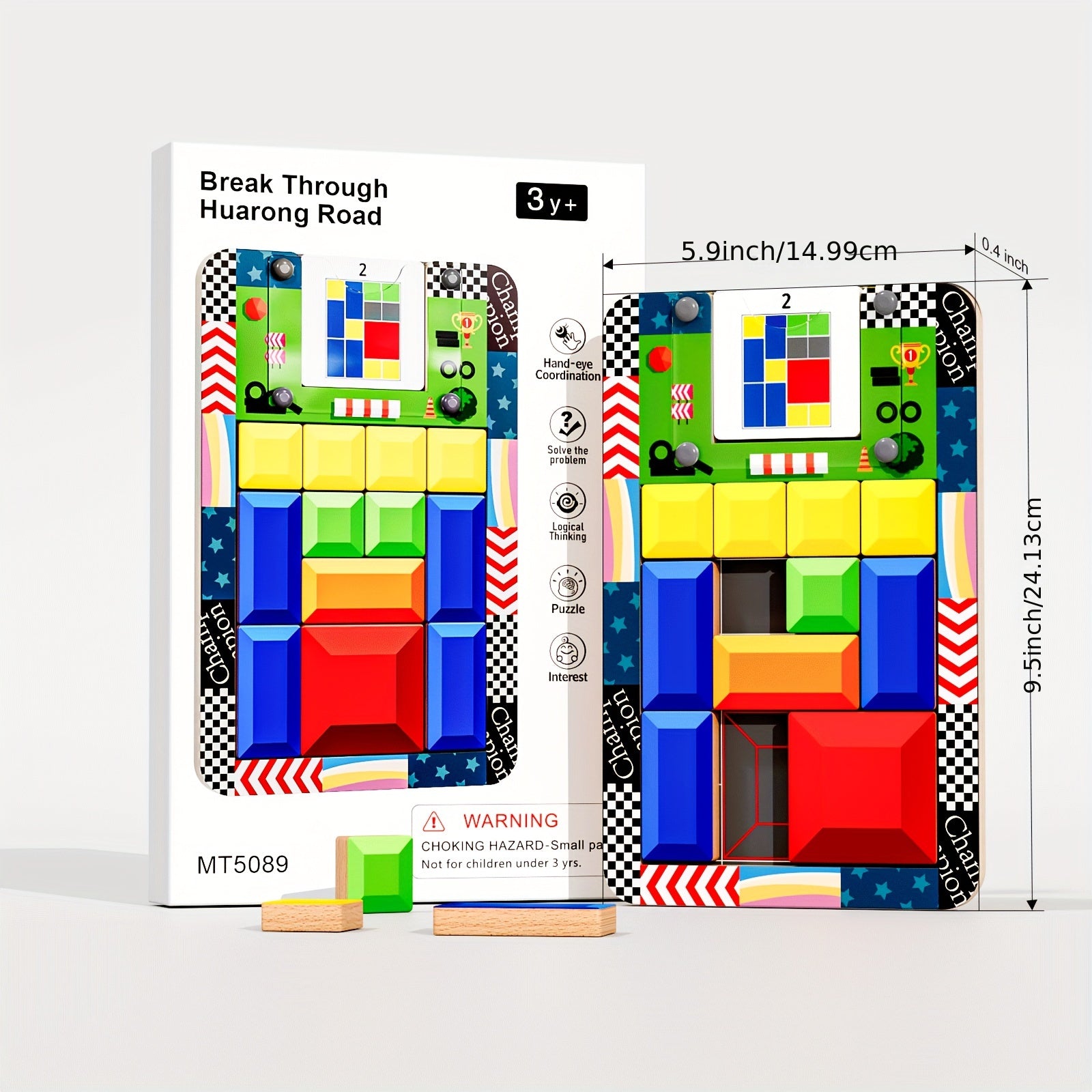 Houten schuifpuzzel Super Slide - Educatief reisspeelgoed voor kinderen van 6-13 jaar, bevordert fijne motoriek.