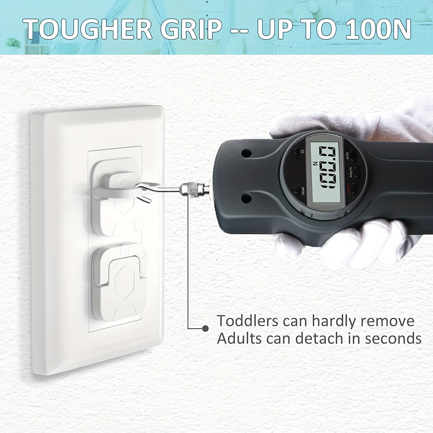 12 Stuks Stopcontactbeschermers Kindveiligheid | Kindveilige Elektrische Stekkerbeschermers met Verborgen Handvat Vierkante Stopcontactafdekking voor Stopcontacten Peuterbescherming