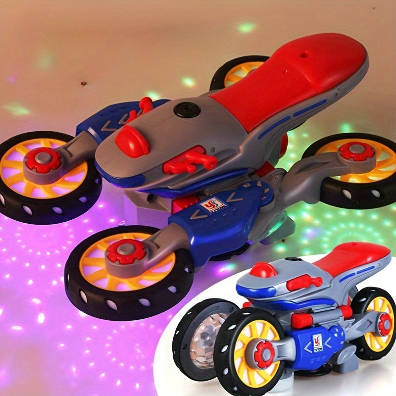360° stuntmotor met licht en muziek - Duurzaam speelgoed voor kinderen vanaf 3 jaar.