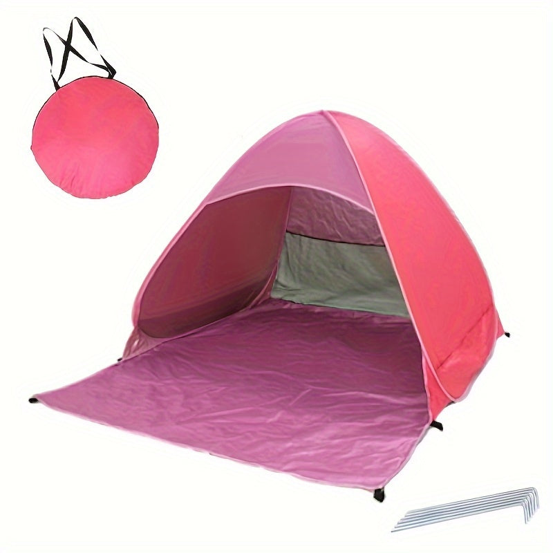 Draagbare Pop-up Strandtent – UPF 50+ UV-bescherming, Inclusief 6 Haringen | Perfect voor Outdoor & Feestdagen