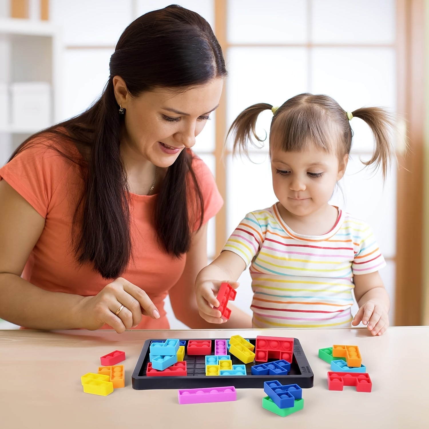 Zachte puzzel bouwblokken | Educatief spel tegen stress en angst, ouder-kind spel