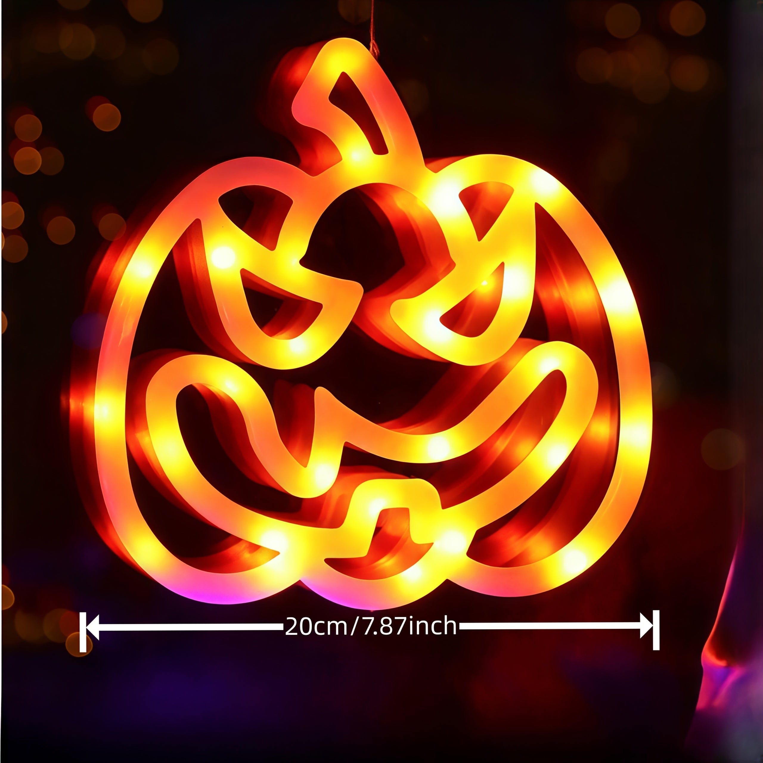3 stuks Halloween LED lichtsnoer | Pompoen, huis & hoed decoratie, batterijen aangedreven