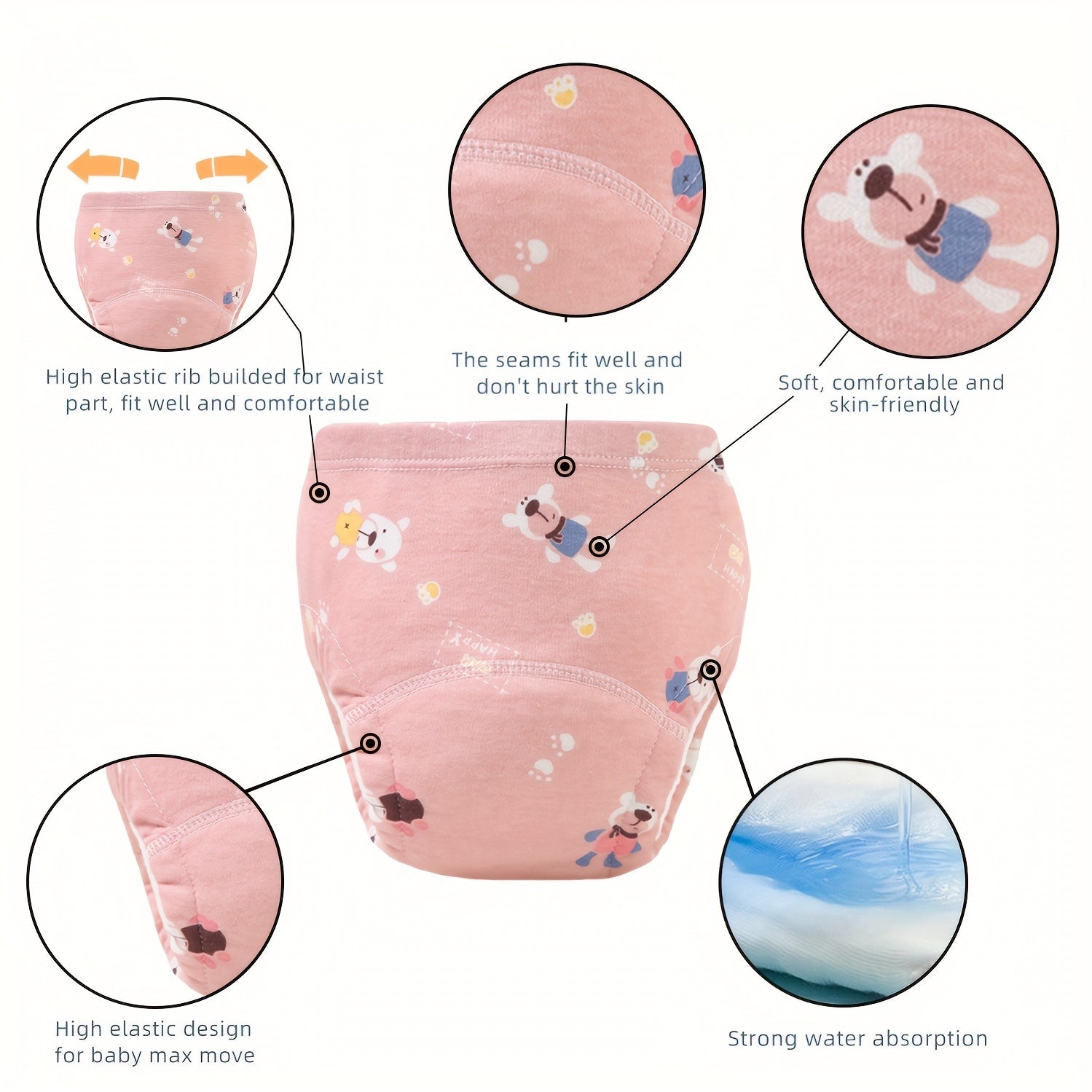 12 Stuks Katoenen Trainingsbroekjes Baby Zindelijkheidstraining - Wasbare Oefenbroekjes Peuters 0-3 Jaar Jongens en Meisjes