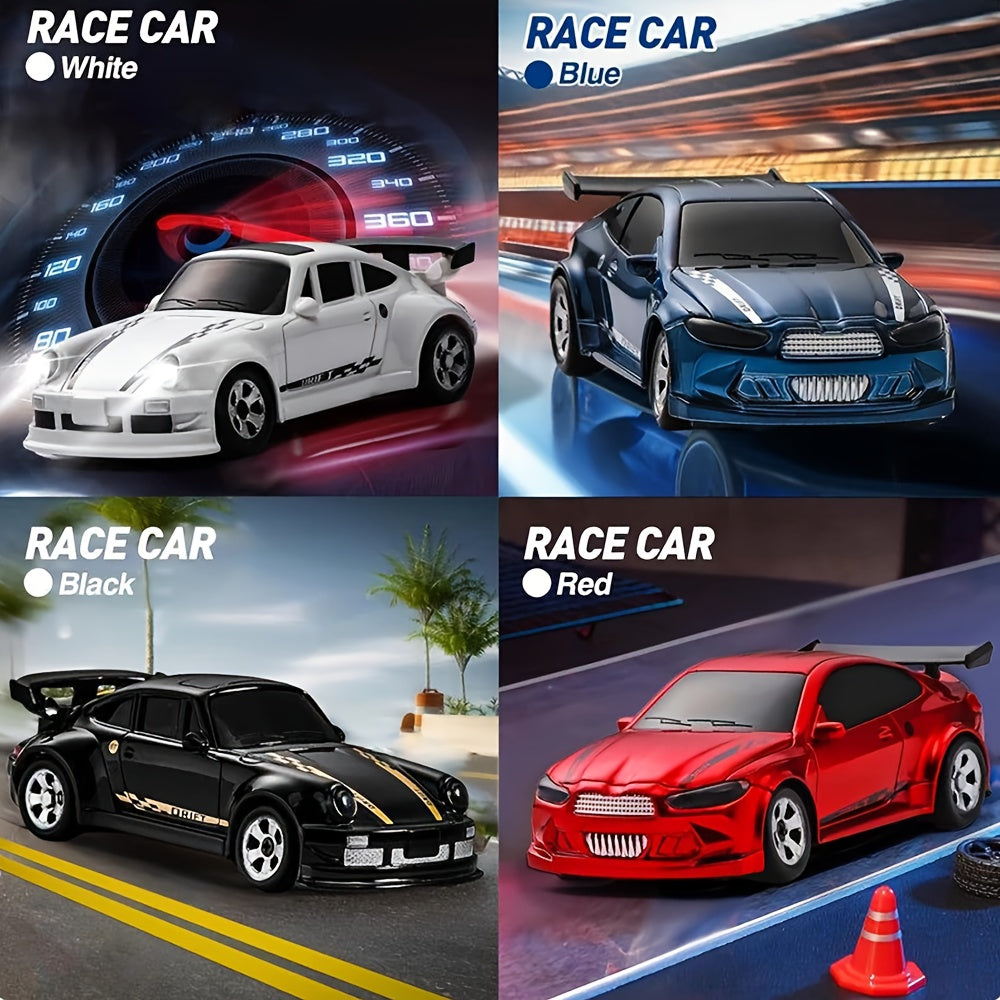 1/64 RC Drift Auto | 2.4GHz Afstandsbediening, LED, USB-C Snelladen, Raceauto
