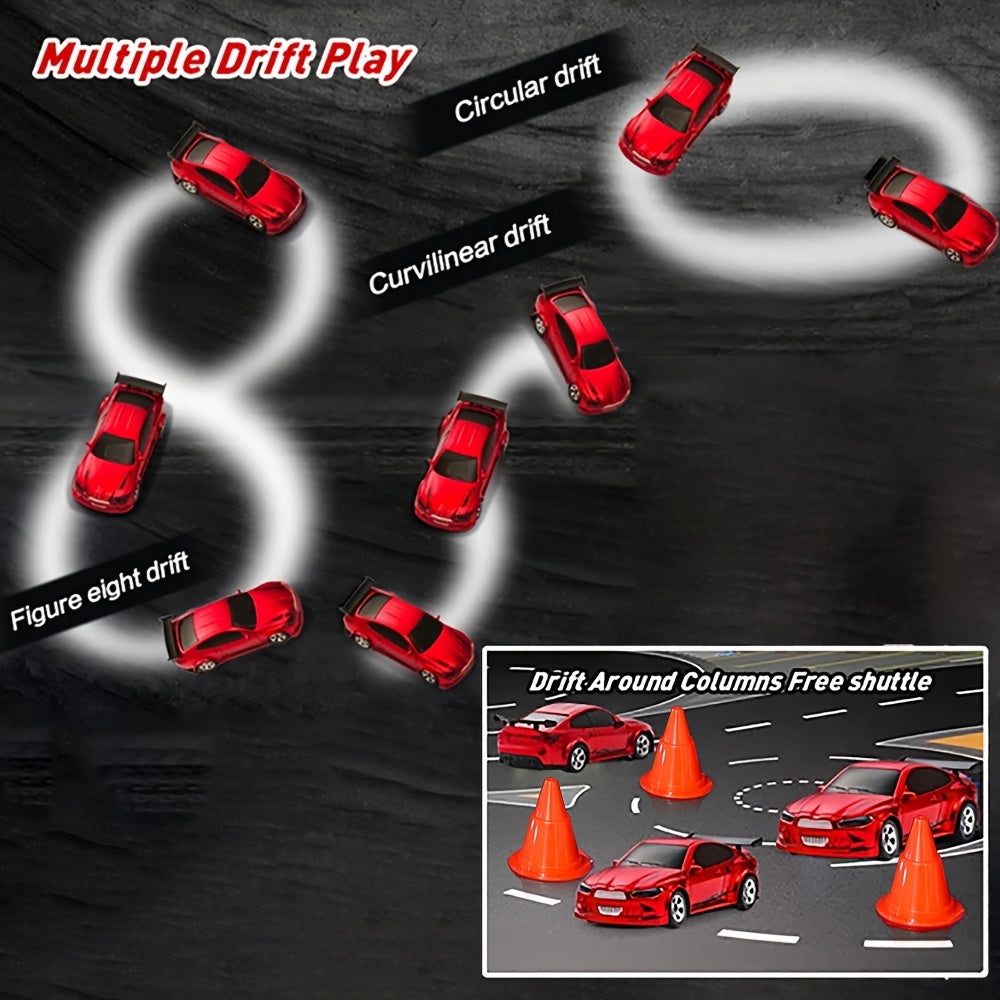 1/64 RC Drift Auto | 2.4GHz Afstandsbediening, LED, USB-C Snelladen, Raceauto
