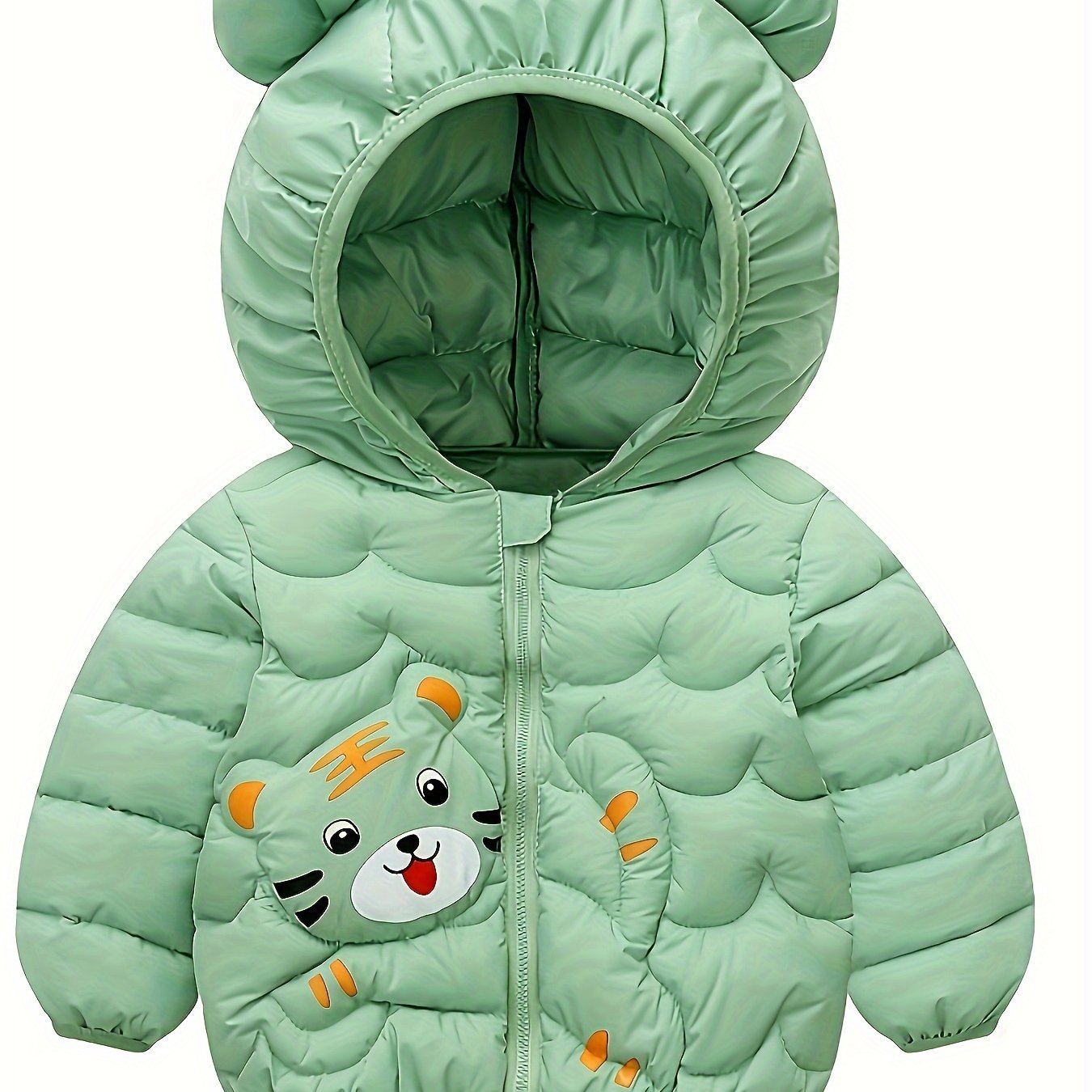 Kinder winterjas met capuchon | Warme parka dierenprint