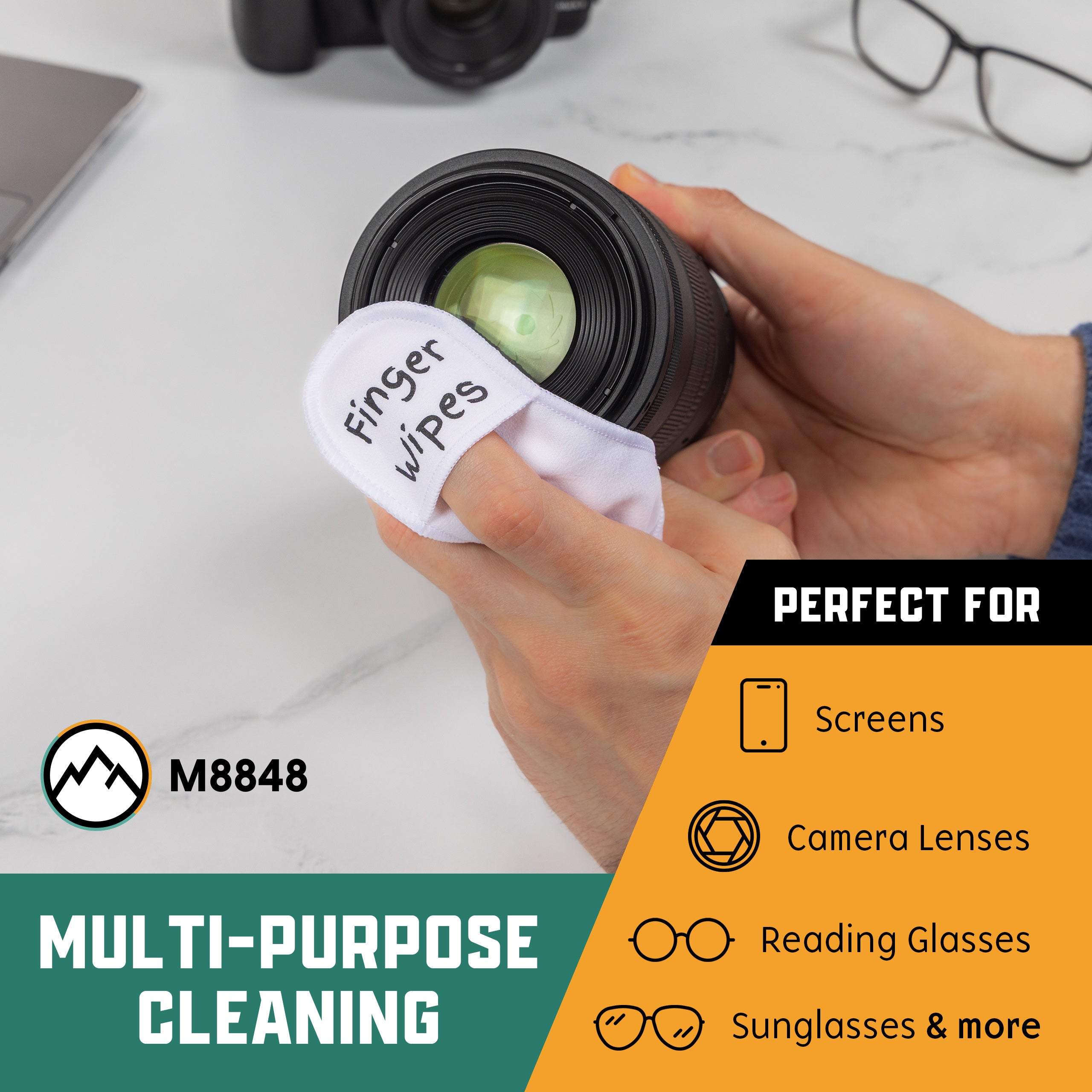 Set de 6 Chiffons de Nettoyage Réutilisables en Microfibre pour Lunettes - Nettoyeur d'Objectifs et Écrans