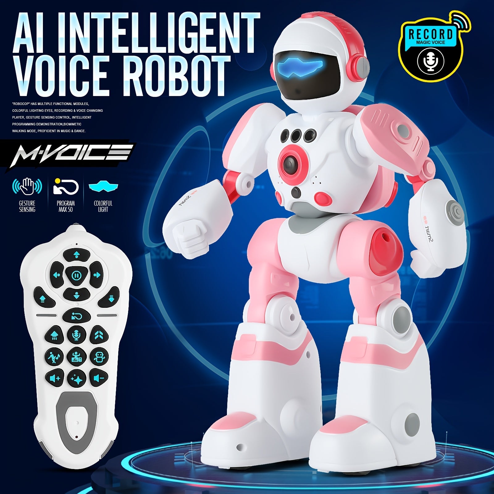 Oplaadbare RC Robot Hond – Met Muziek LED & Afstandsbediening Cadeau Voor Kinderen