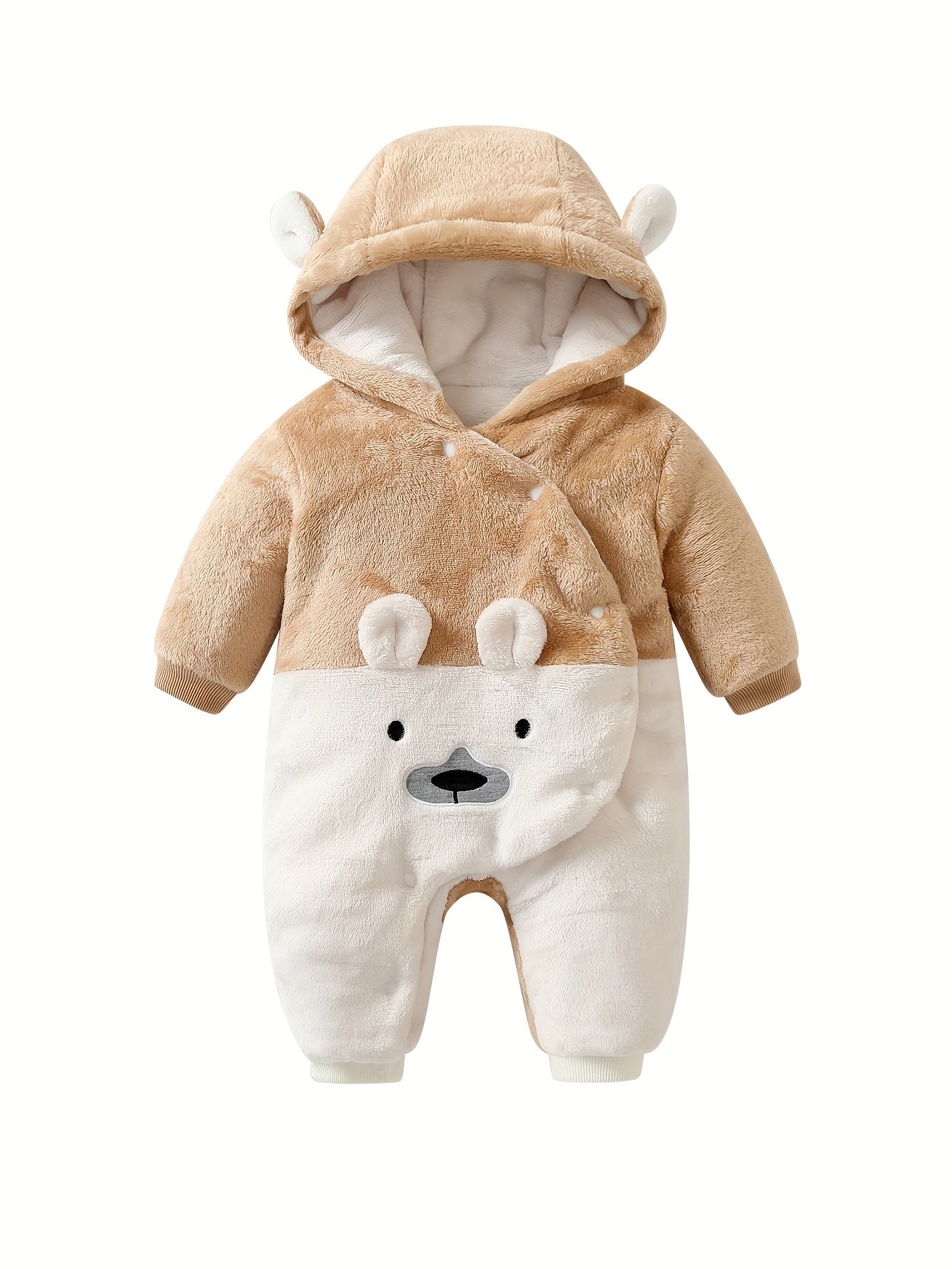 Schattige Beer Vormige Flanellen Romper | Peuter Kleding Onesies Gezellige Buitenkleding voor Herfst en Winter