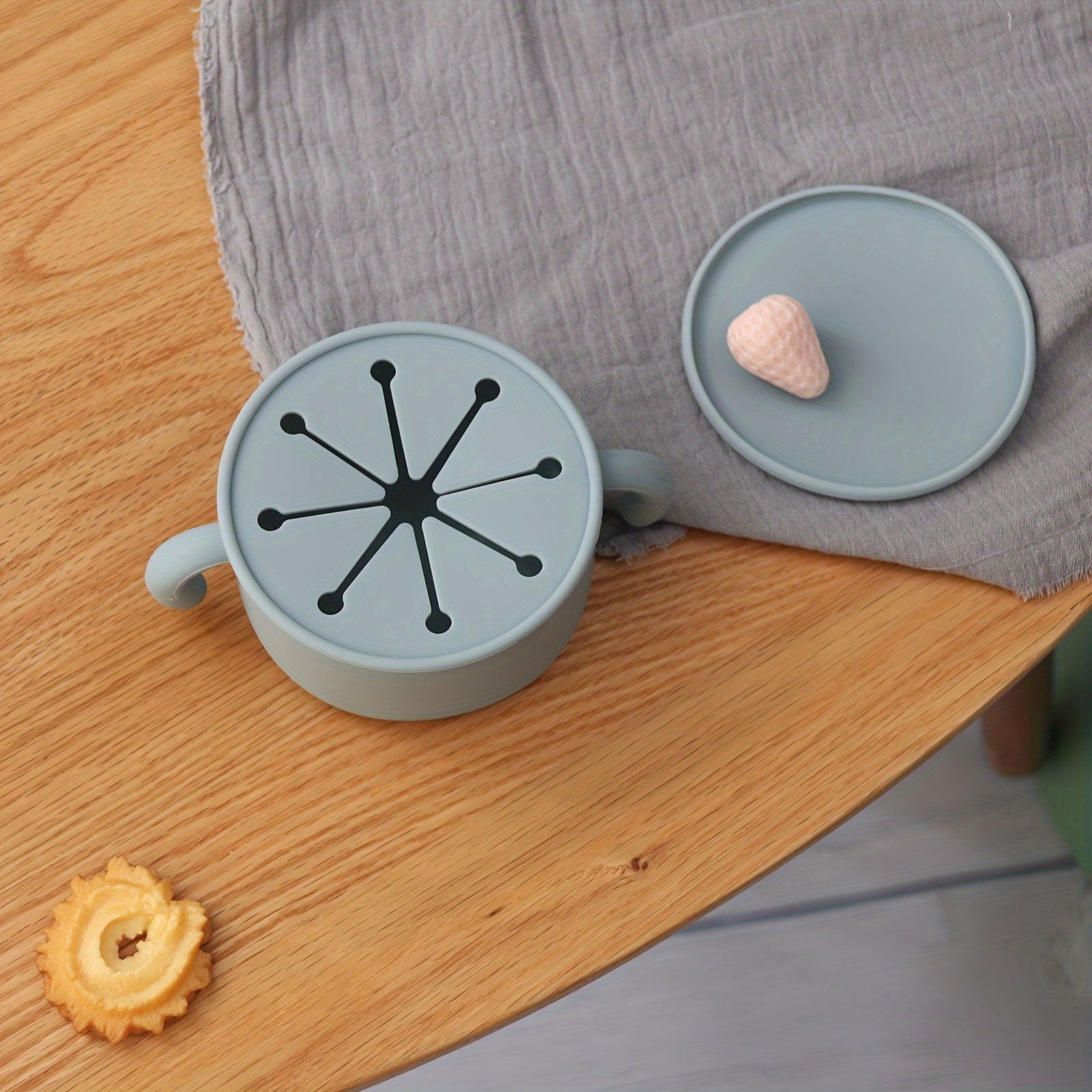 Siliconen Baby Snack Kom | Voedselopslag Kom met Stofbestendige Deksel voor Baby's en Peuters