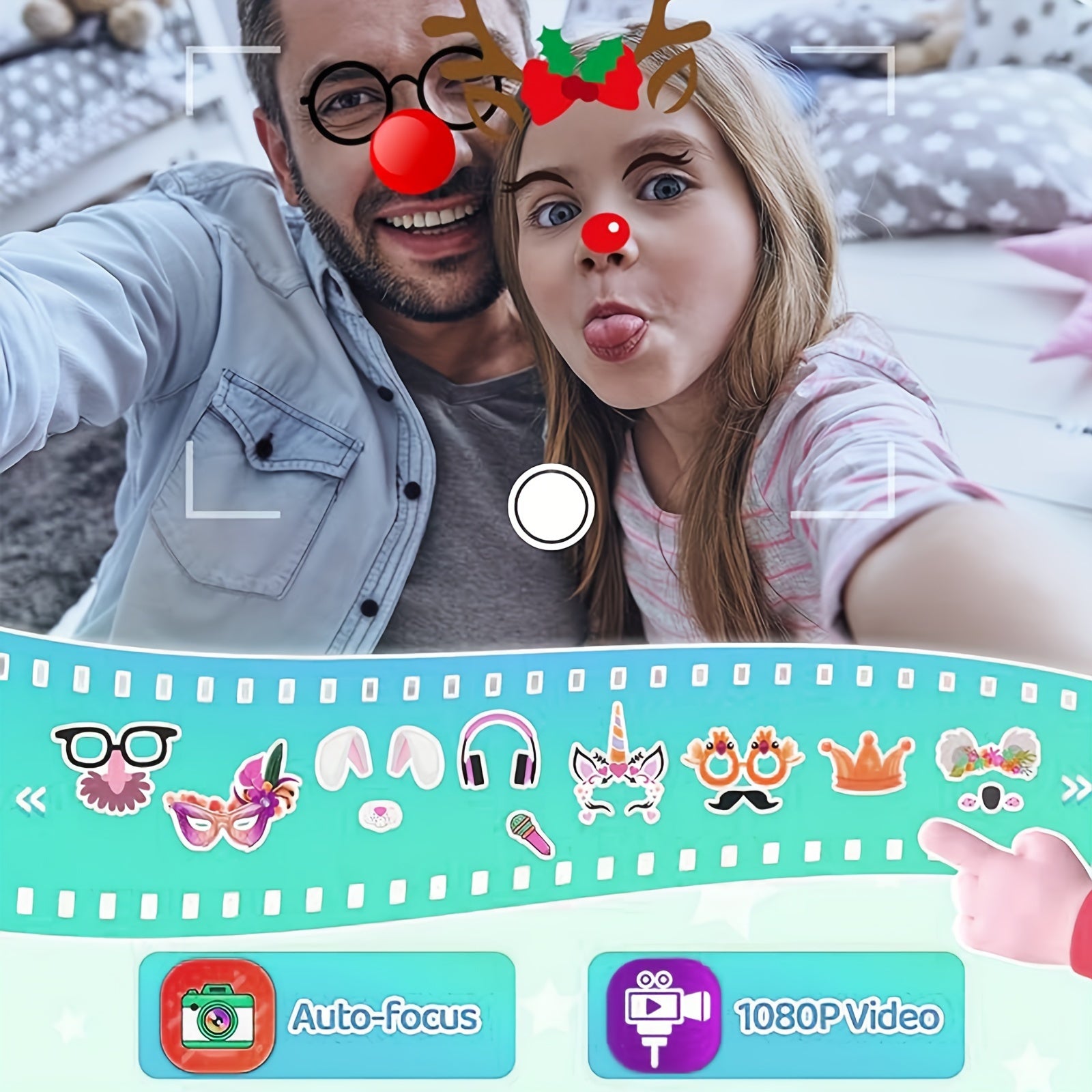 Kindvriendelijke Smartphone met Dual Camera voor Kinderen 3-10 Jaar - Educatief Speelgoedtelefoon Dinosaurus met 8GB SD Kaart