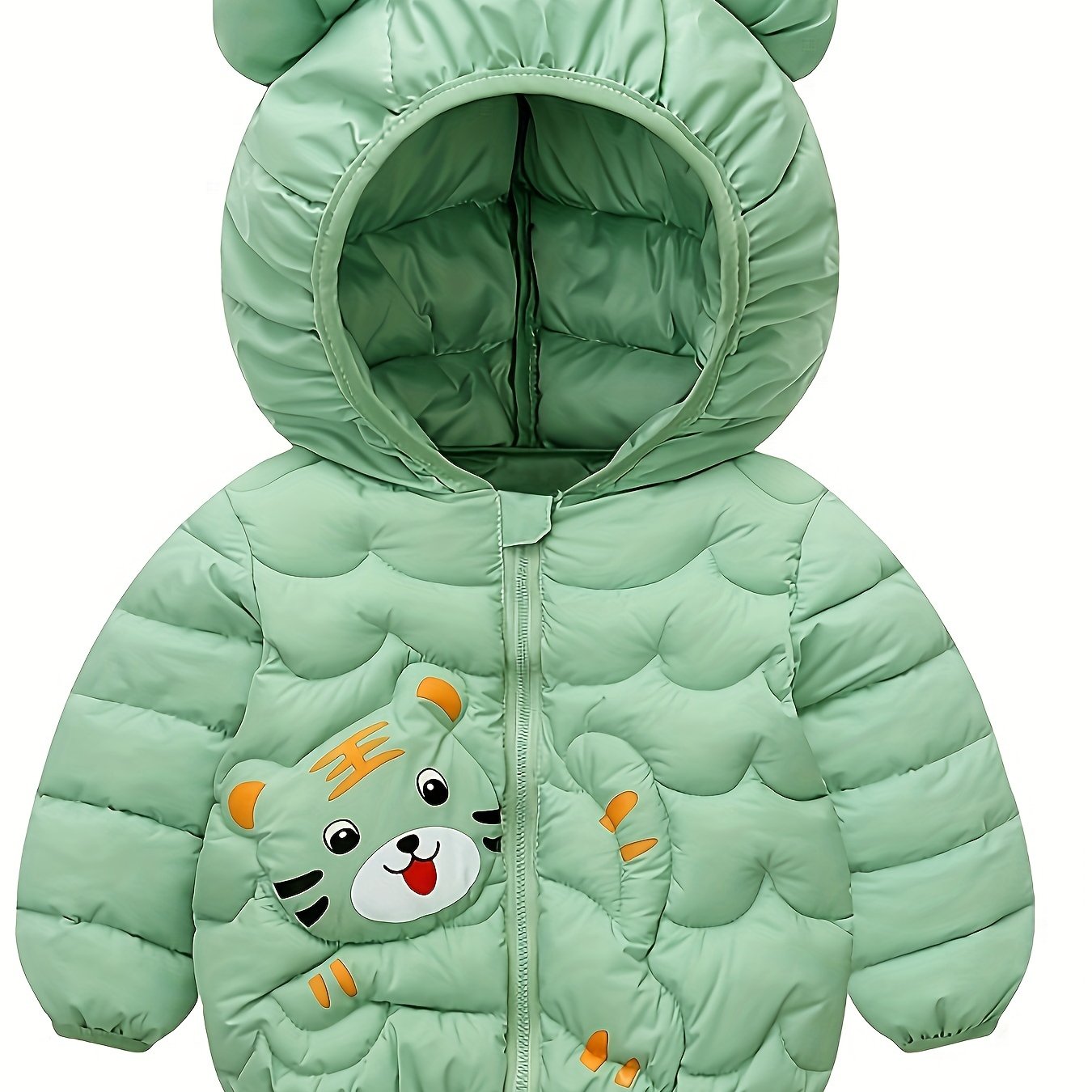Warme Winterjas met Capuchon voor Baby en Peuter van 0-3 Jaar - Gevoerde Tijger Kinderjas met Rits voor Jongens en Meisjes - Schattige Herfst- en Winterkleding