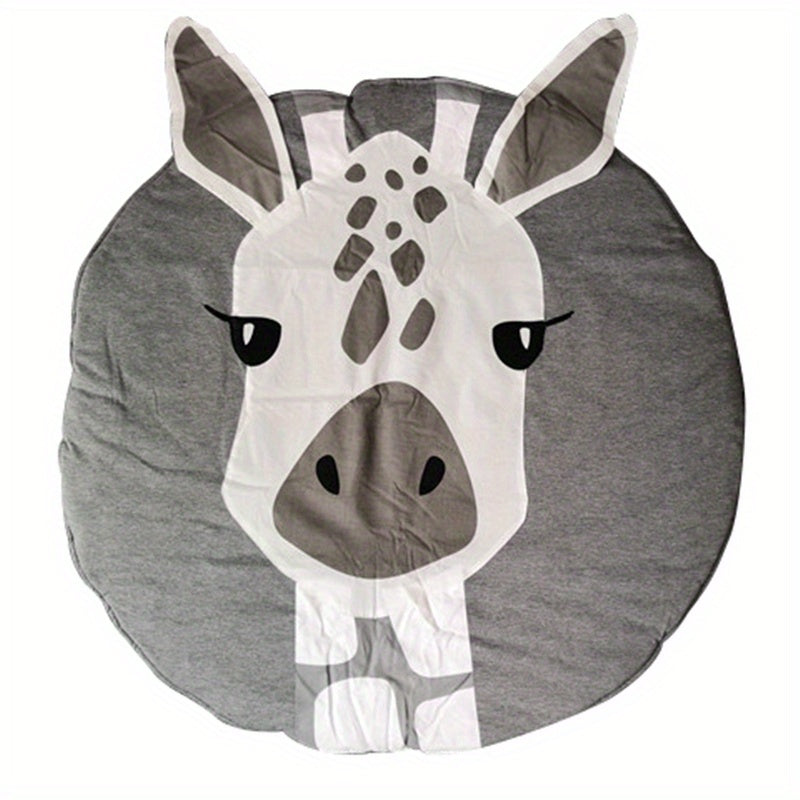 3D dierenvormige ronde kruipmat | Babykleed met verdikte katoenen voering, afneembaar met rits, perfect voor kinderkamerdecoratie